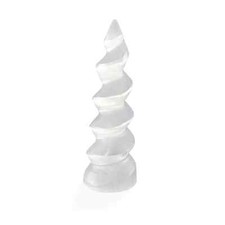 Selenit Spiral-Turm 14 cm – Heilstein für Energiearbeit & Dekoration