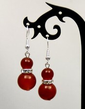 1 Paar Edelsteine-Achat Ohrringe Ø 6-10, 8-12, 10-14 mm (925er Silber Haken) Neu