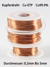 Kupferdraht Blank Ø0.2 mm Bis 5 mm Cu-ETP Ohne Lack Unbeschichtet Basteldraht
