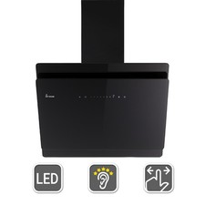 Dunstabzugshaube 60cm Umluft Abluft Kopffrei Wandhaube Schräghaube schwarz Glas