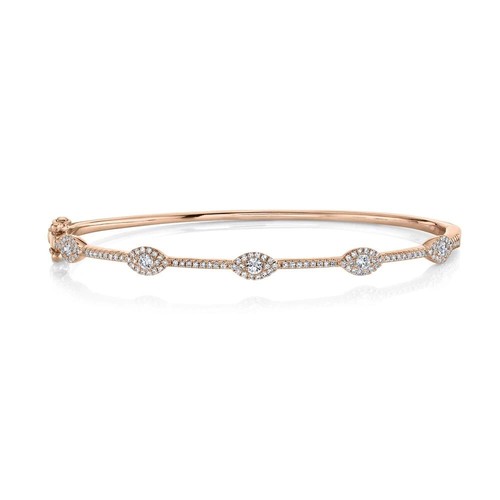 14k roségold diamant armreif - 14k,