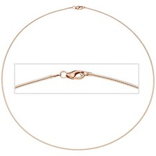 Omega Halsreif 925 Echt Silber Rose Gold vergoldet 45cm Halskette Rot красное 