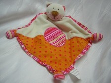 KIK / OKAY Schmusetuch Kuscheltuch KATZE orange creme pink rosa Knisterfolie