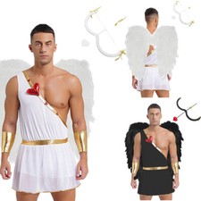 DE Herren Valentine Cosplay Herzförmige eine Schulter Kleid Outfit Party