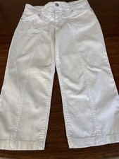 Weiße leichte Capri-Hose Stretch Baumwolle Gr. 38 Street One Greta