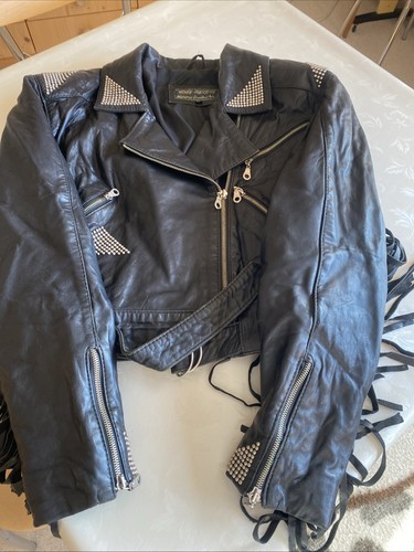Original 80er lederjacke mit - 80er,