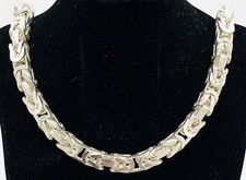 925/- Sterlingsilber Königskette, Handarbeit, 70 cm lang, 7 mm breit.