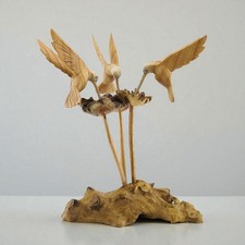 Kolibri Holzfiguren | Holz Kolibris, Vögel Wurzelholz, Vogel Figur Statuette