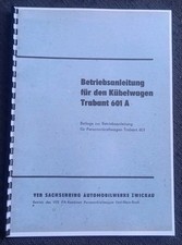 NVA HANDBUCH TRABANT 601A KÜBEL 