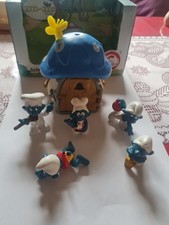 Schlumpf Schlümpfe -   kleines Schlumpfhaus mit Schmetterling + 5 Schlümpfe