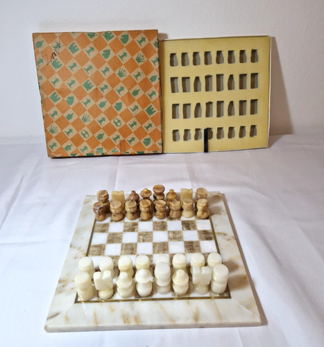 Schachspiel marmor onyx - schachspiel,