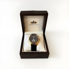 Lindberg & Sons Automatik Herrenuhr Gold Schwarz Skelett Box Zertifikat 42mm