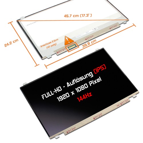 Led display matt - 17,3", für