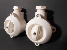 Origin. Bakelit Licht Schalter Drehschalter Aufputz weiß Steckdose alt antik