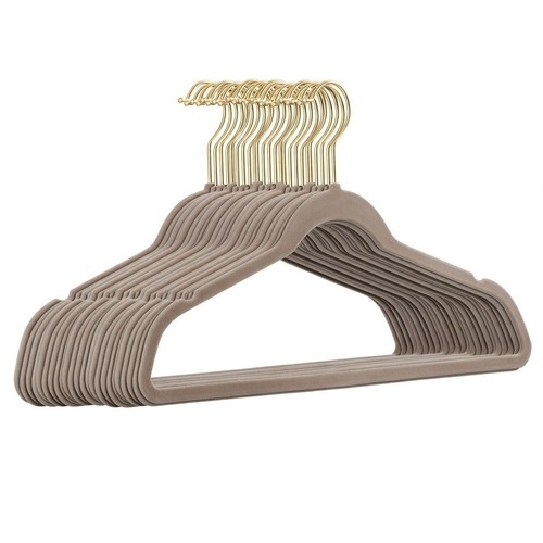 Samt kleiderbügel taupe - samt,
