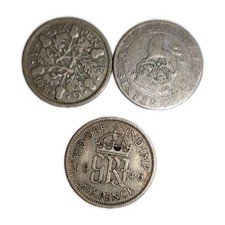 3 Silbermünzen, Sechs Pence