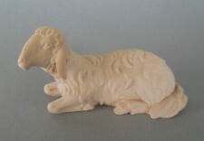 Schaf liegend 5 cm hoch für Krippenfiguren Größe 18 cm Holz natur Gelbstich