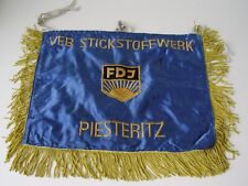 Seltene Fanfaren Fahne FDJ / VEB Stickstoffwerk Piesteritz aus DDR Zeit
