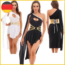 DE Damen Griechische Königin Kleid Eine Schulter Griechische Halloween Kostüm 