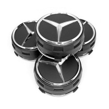 4x Schwarz NABENDECKEL NABENKAPPEN Felgenkappen Radkappen Für MERCEDES BENZ 75MM