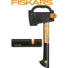 Fiskars Axt Set Solid Universalaxt A6 39cm 652g + Axt- und Messerschärfer Xsharp