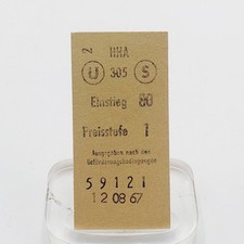 Fahrkarte Fahrschein HHA Einstieg 80 Preisstufe 1967