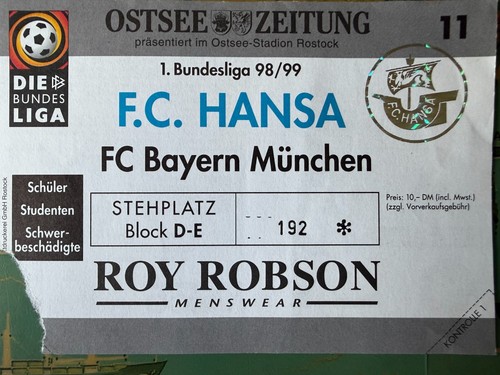 Eintrittskarte ticket hansa - /,