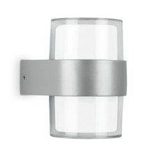 LED Außenleuchte Außenlampe Milchglas 2x8W 4000K silber IP44 Metall Telefunken