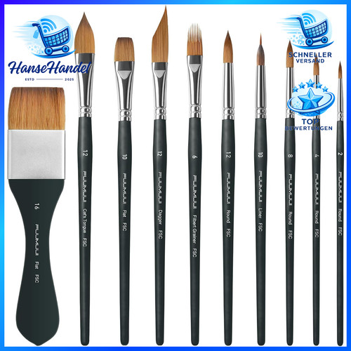 Aquarellpinsel set stück - aquarellpinsel, 10