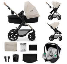 Kinderkraft MOOV2 Kinderwagen 3 in 1 Kinderwagenset bis 26 kg, Babyschale, Grau