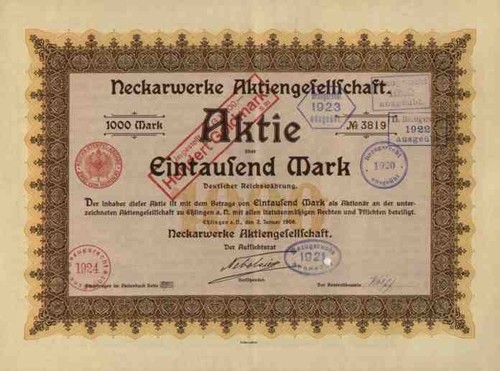 Neckarwerke 1906 esslingen - neckarwerke, ag