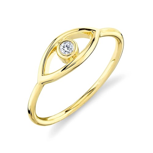 Auge diamantring 14k gelbgold - diamantring,