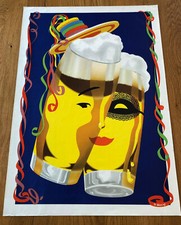 Bier Werbung Plakat Poster Karneval Fasching - Format A 1 - 50er 1950