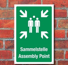 Schild sammelstelle - schild,