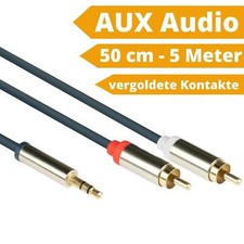 AUX Kabel 3,5mm Klinken Kabel Stereo auf 2* Chinch RCA für Händy Laptop PC Auto