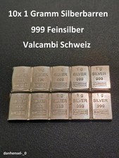 10x 1g Silberbarren Silber