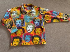 Vintage Fleece Gr. XL Herren Bunt 90er 90s Retro Pop Art Marilyn Monroe Shirt