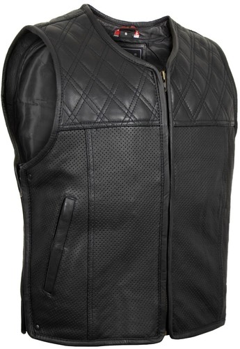 Herren biker weste - herren, lederweste