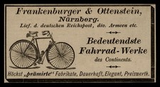 Alte Werbung Reklame 1890 Fahrrad Fahrrad-Werke Frankenburger & Ottenstein (1)