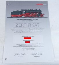 Märklin 37589 ZERTIFIKAT für Dampflok BR 58.10-21 Spur H0 HO Insider Club Modell