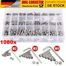1080tlg M2/M3/M4 Sechskant Schrauben Muttern Sortiment Set Imbusschrauben Satz