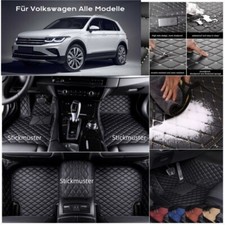 Auto Teppich für Volkswagen Fußmatten Luxus Liner Automatten PU Leder Rugs VW