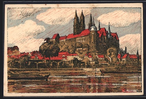 Künstler meissen schloss - künstler-ak, meissen,
