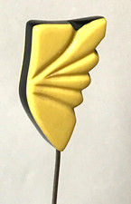 Hutnadel Jugendstil ca. 100 Jahre alt Vintage Bakelit gelb / schwarz einzigartig