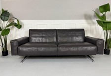 Rolf Benz 50 Leder Grau Anthrazit Sofa Couch Relaxfunktion