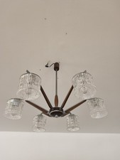 Vintage Deckenleuchte Mid Century Design Lampe Kronleuchter 60er Teak Danish