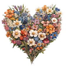 9x stickers flowers heart car