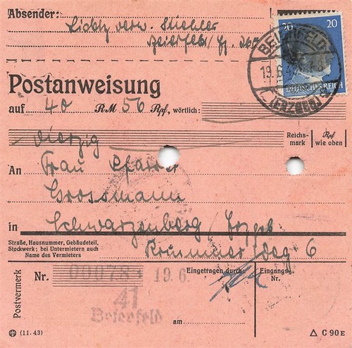 897226 sbz postanweisung - sbz, mit