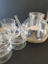 Ilse Decho 1,5l Kanne 6 Gedecke Tee Schott Saale Glas DDR Bauhaus Wagenfeld Nach