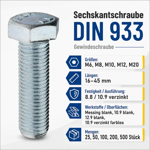 Sechskantschraube din 933 - din,